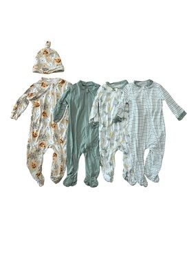 Baby Footed One-Piece Sleepwear Set - Sage & Cream Mix